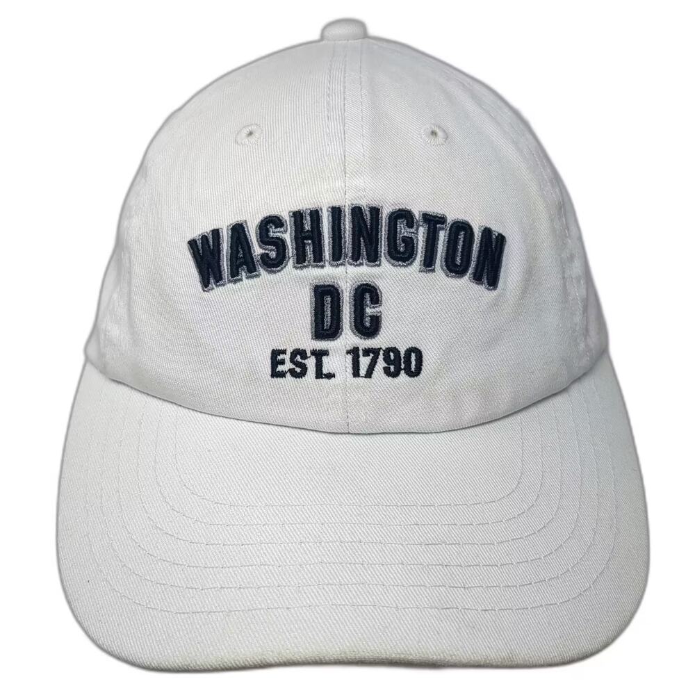 Elidan Washington DC EST 1790 Baseball Cap White One Size Cotton Slideback Hat